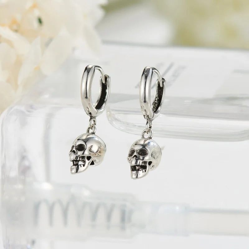 REETI 925 Sterling Silver Earrings skull drop Earring Creative Hot Sexy Jewelry For Women Gift Customized