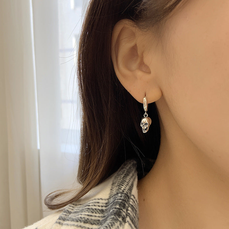 REETI 925 Sterling Silver Earrings skull drop Earring Creative Hot Sexy Jewelry For Women Gift Customized