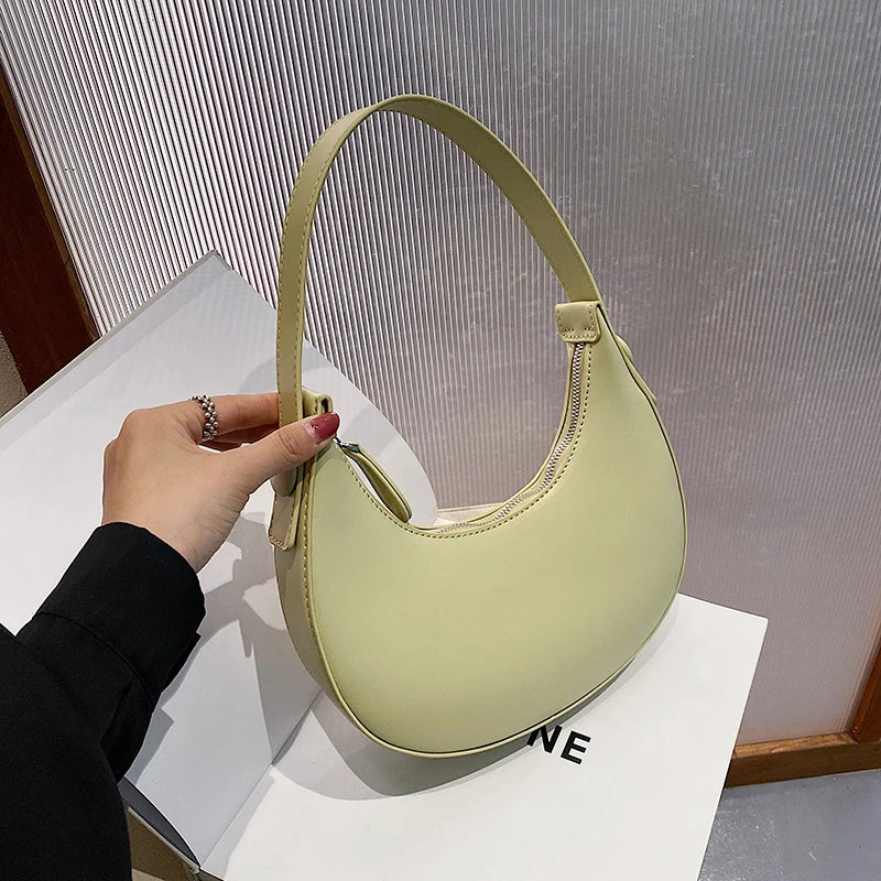 2022 Fashion Armpit Bags for Women Cute Half Crescent Bag Leather PU Purses and Handbags Designer Shoulder Bag Small Hand Bag