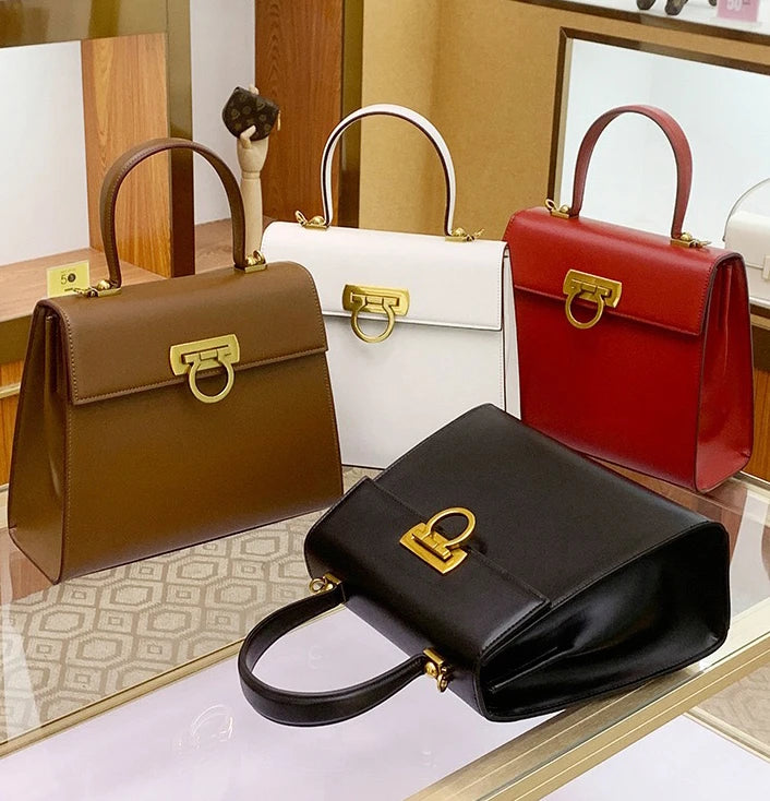 Style Vintage Leather Crossbody Women's Bag Single Shoulder Horseshoe Buckle Handbag Guangzhou Luxury Bag