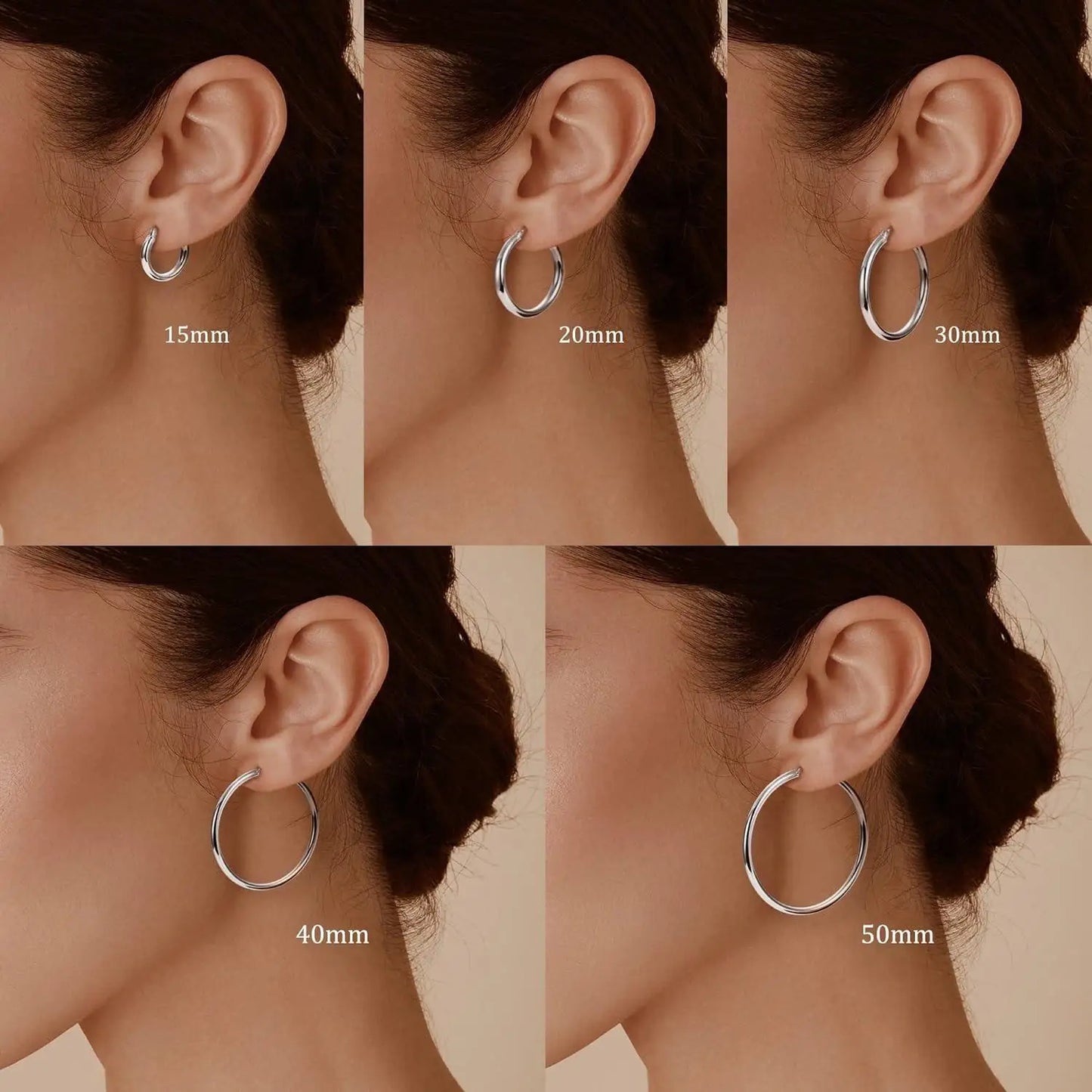 Fansilver S925 Sterling Silver Hoop Earrings 14K Gold Plated Hoop Earrings Hypoallergenic Lightweight Earrings for Women Girls