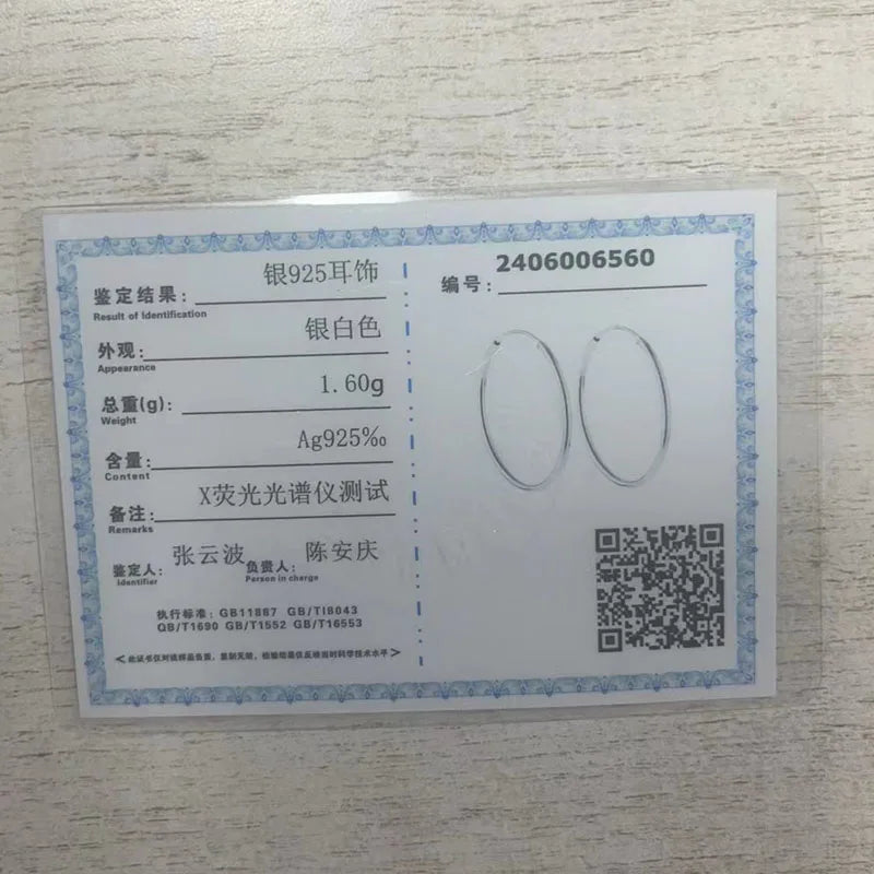 3/4/5/6CM Round Hoop Earrings 925 Sterling Silver For Women Party Luxury Jewelry Accessories 2024 Trend Argent 925 Jewellery