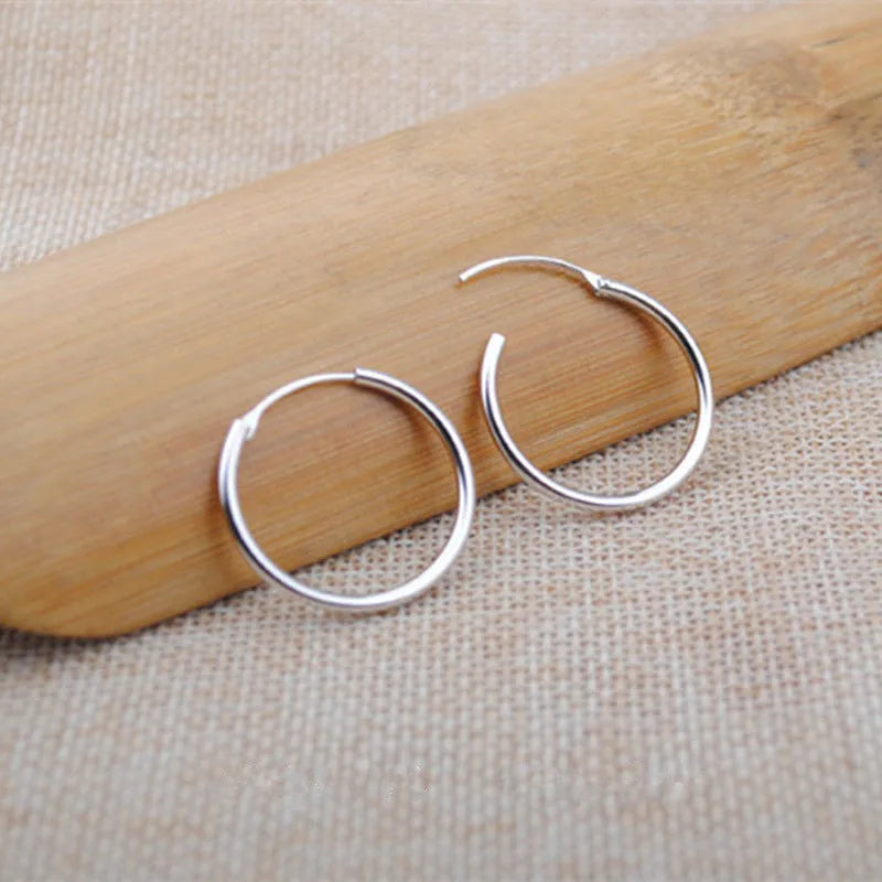 925 Sterling Silver Simple Ear Bone Hoop Earrings For Women Small Hoop Earrings Ear Bone Buckle Round Circle Earrings Hoops gift