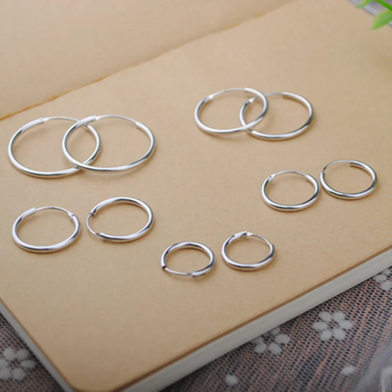 925 Sterling Silver Simple Ear Bone Hoop Earrings For Women Small Hoop Earrings Ear Bone Buckle Round Circle Earrings Hoops gift