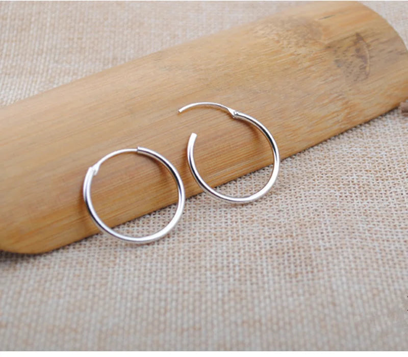 925 Sterling Silver Simple Ear Bone Hoop Earrings For Women Small Hoop Earrings Ear Bone Buckle Round Circle Earrings Hoops gift