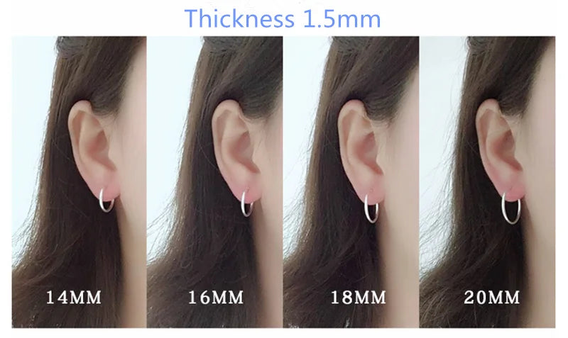 925 Sterling Silver Simple Ear Bone Hoop Earrings For Women Small Hoop Earrings Ear Bone Buckle Round Circle Earrings Hoops gift