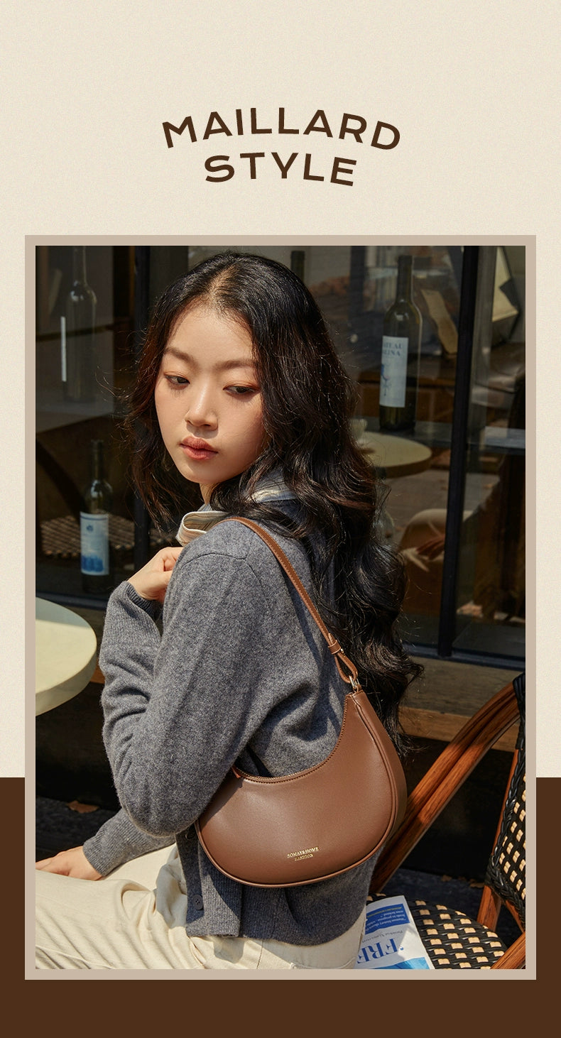 Women's Bag Fall and Winter Special-Interest Design Half-Month Crossbody Bag