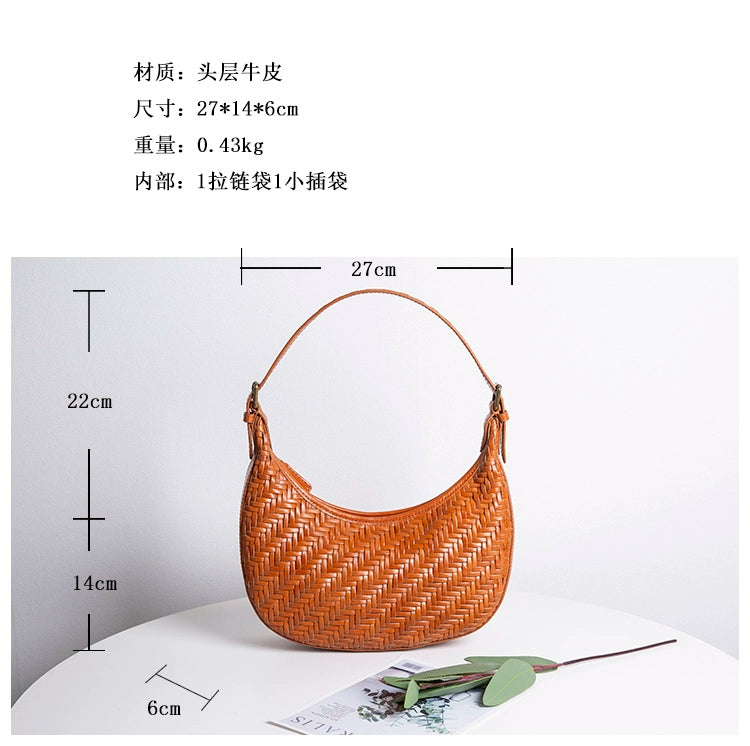 Fuer French Minority Handmade Genuine Leather Minimalist Underarm Bag