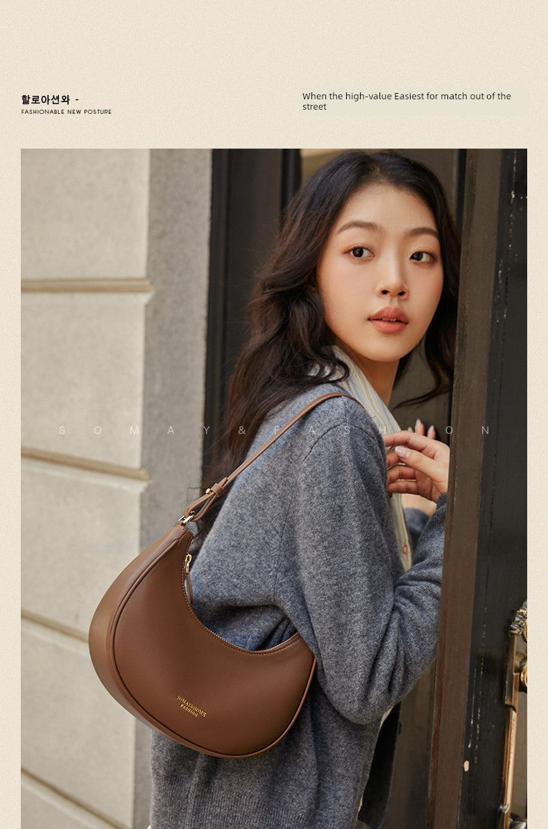 Women's Bag Fall and Winter Special-Interest Design Half-Month Crossbody Bag