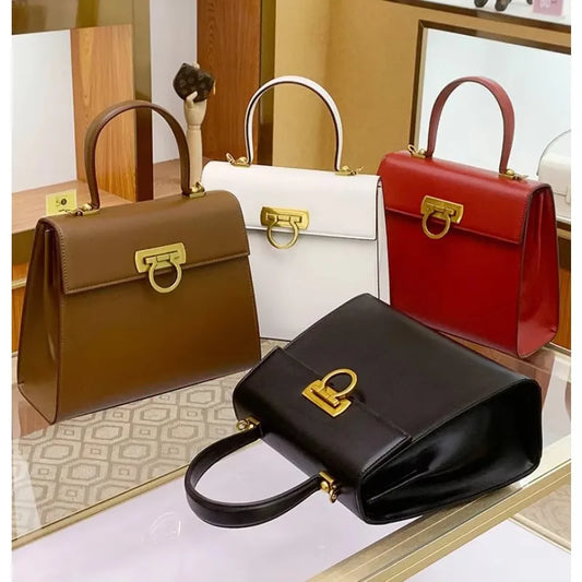 Style Vintage Leather Crossbody  Women's Bag Single Shoulder Horseshoe Buckle Handbag Guangzhou Luxury Bag